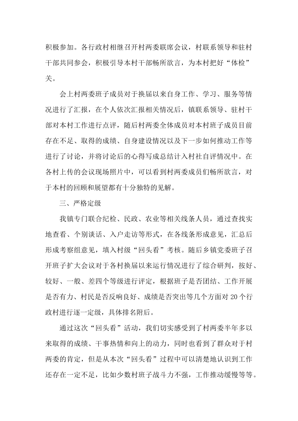 关于做好全镇村级班子换届后“回头看”工作方案_第2页