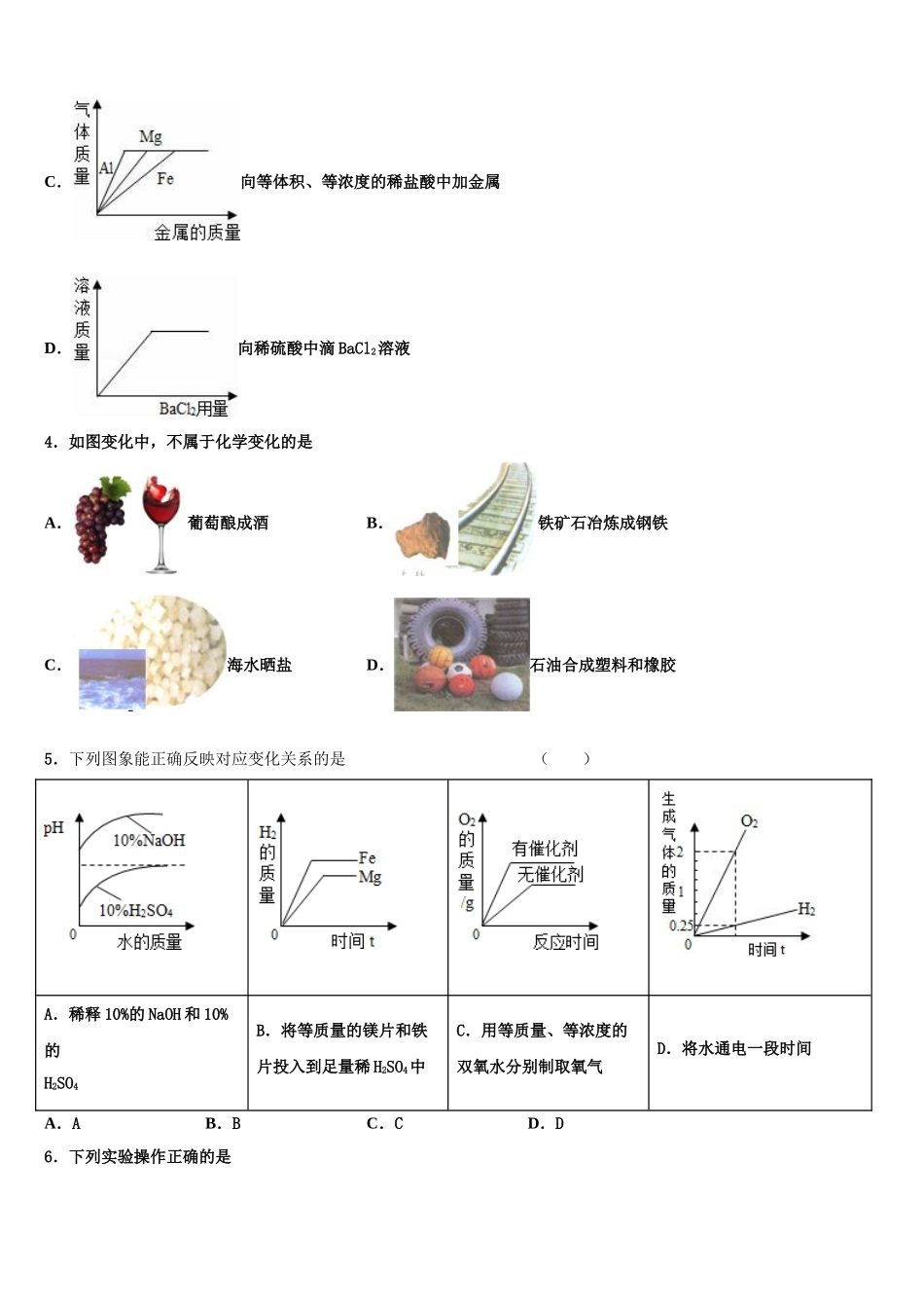 内蒙古乌兰察布市名校十校联考最后化学试题含解析_第2页