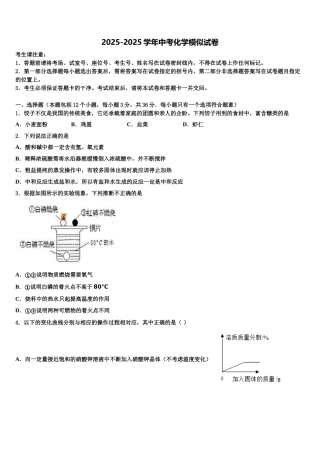 内蒙古乌拉特前旗三校中考化学考前最后一卷含解析