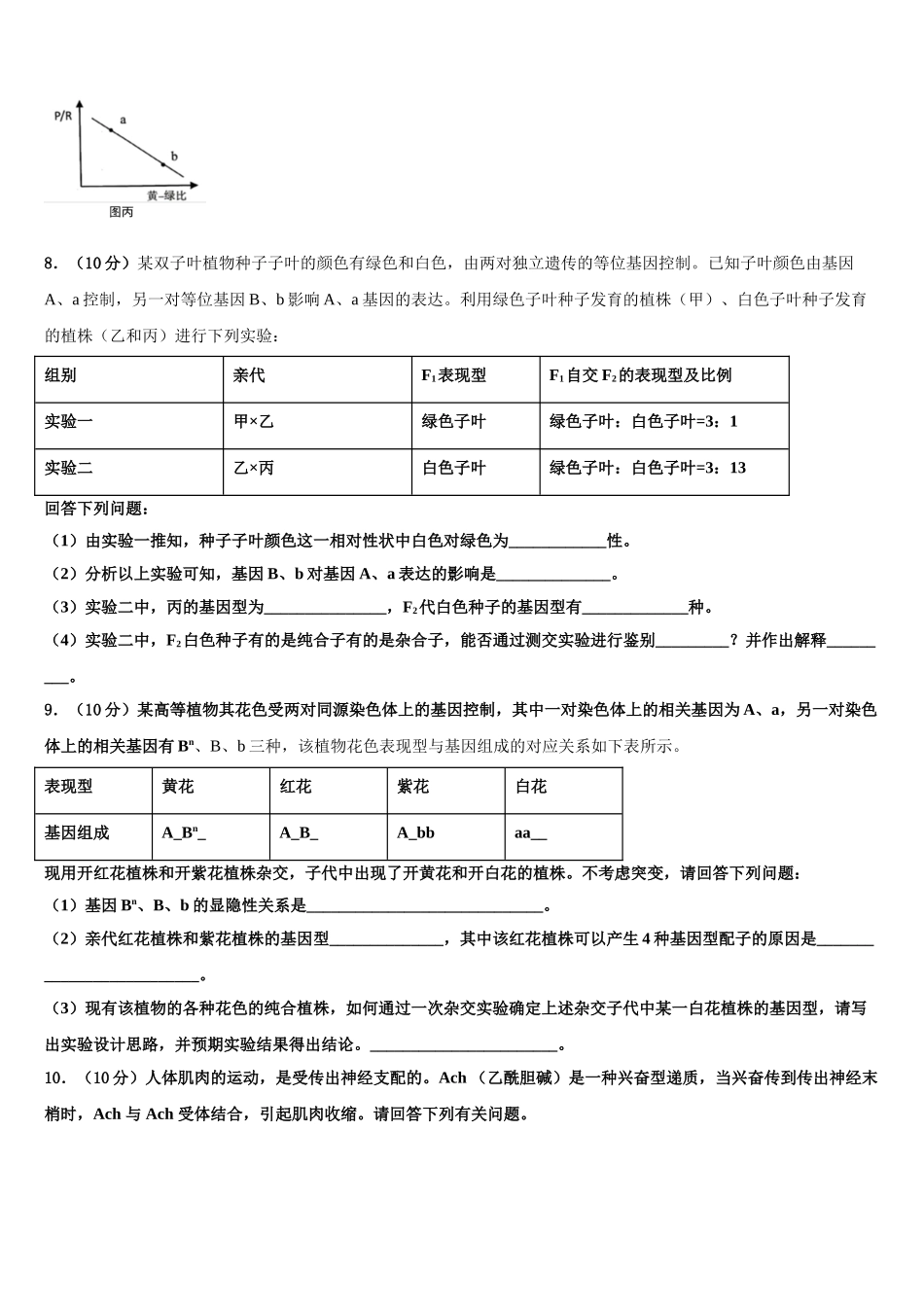 内蒙古兴安市重点中学高三第四次模拟考试生物试卷含解析_第3页