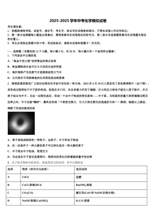 内蒙古包头市名校中考化学模拟精编试卷含解析