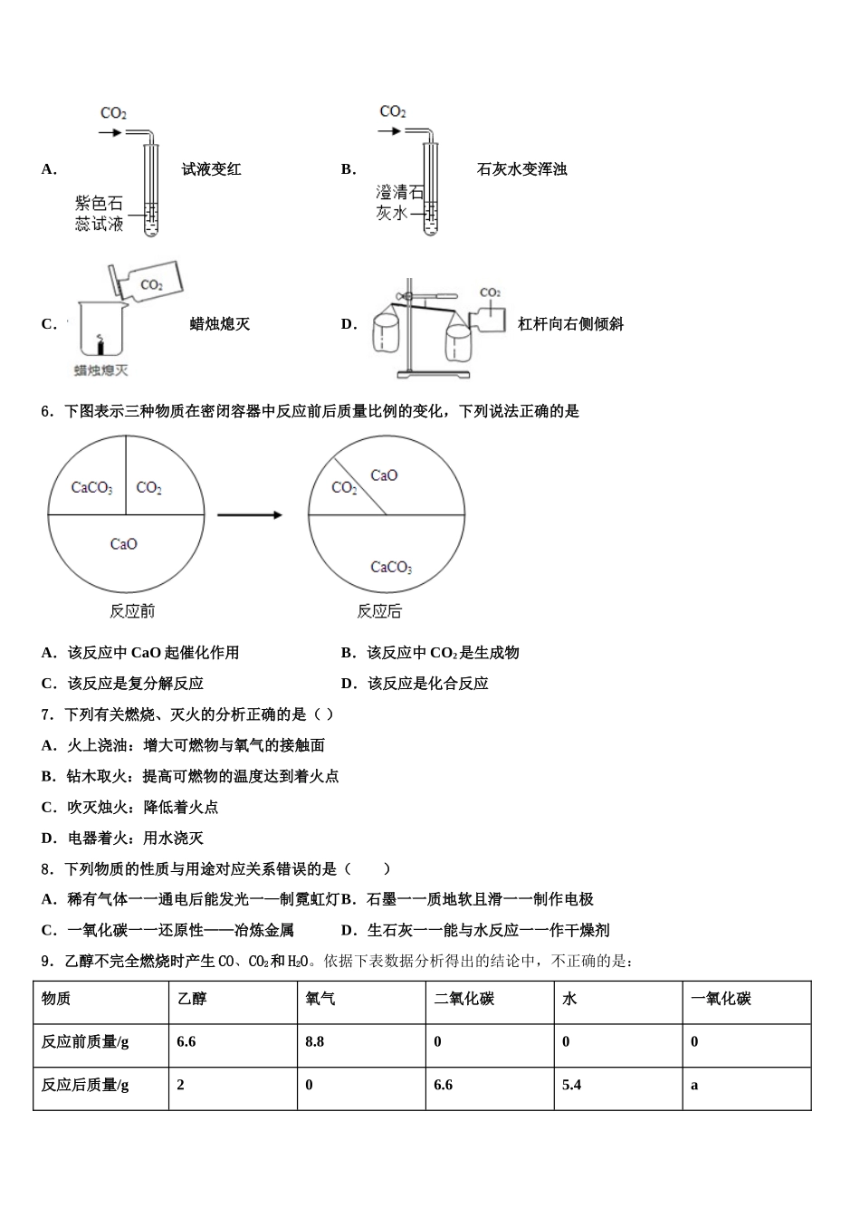 内蒙古呼伦贝尔市、兴安盟中考化学模拟精编试卷含解析_第2页