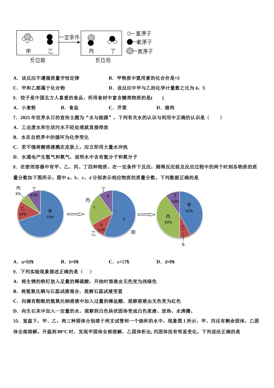 内蒙古呼和浩特实验教育集团中考化学全真模拟试题含解析_第2页