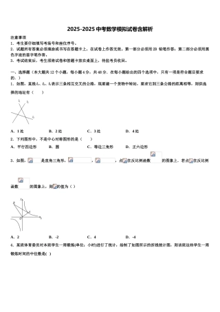 内蒙古翁牛特旗乌丹三中学等校中考适应性考试数学试题含解析
