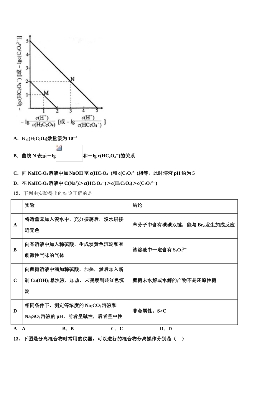 内蒙古自治区呼和浩特市第六中学高考化学必刷试卷含解析_第3页