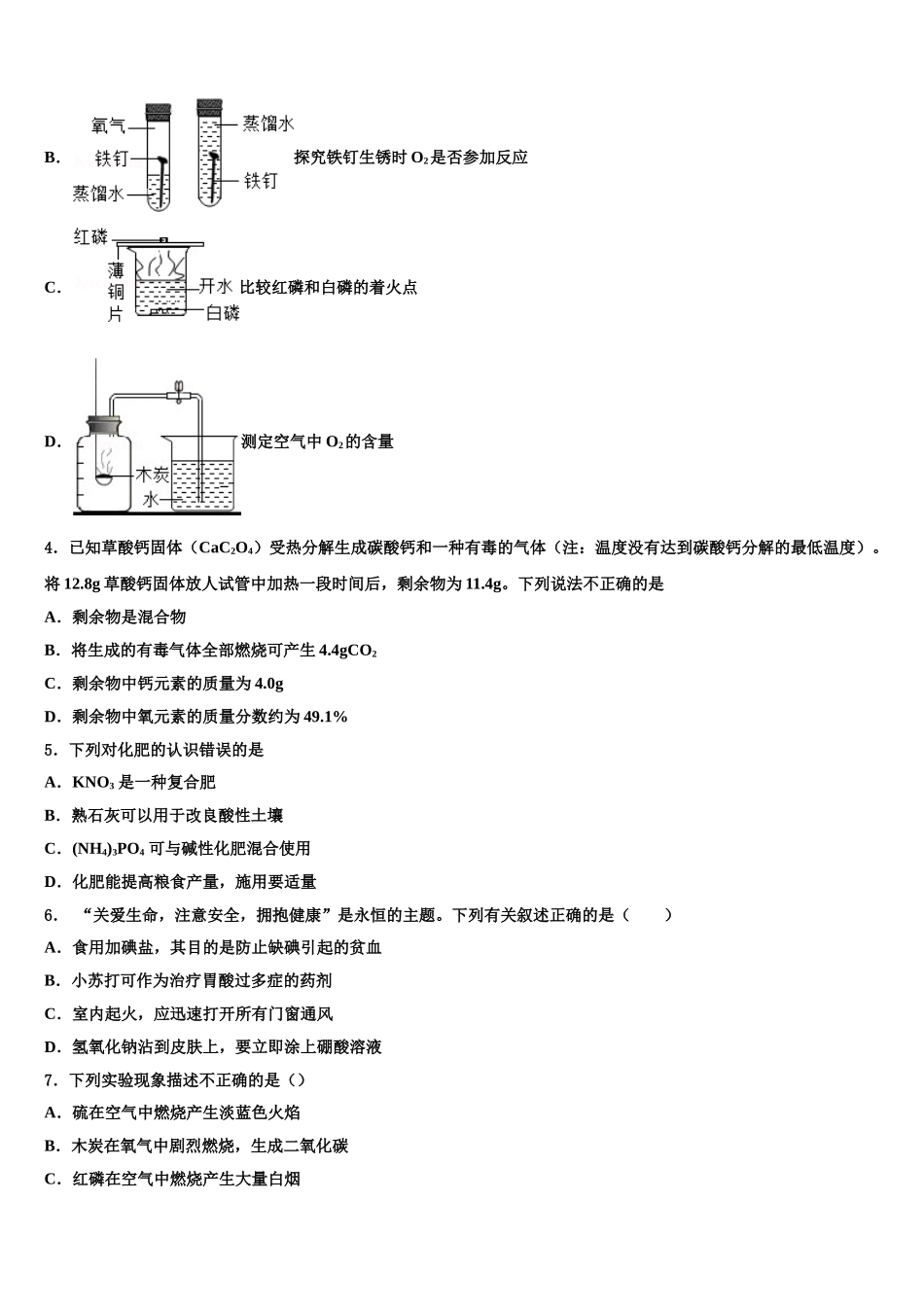 内蒙古自治区赤峰市中考化学仿真试卷含解析_第2页