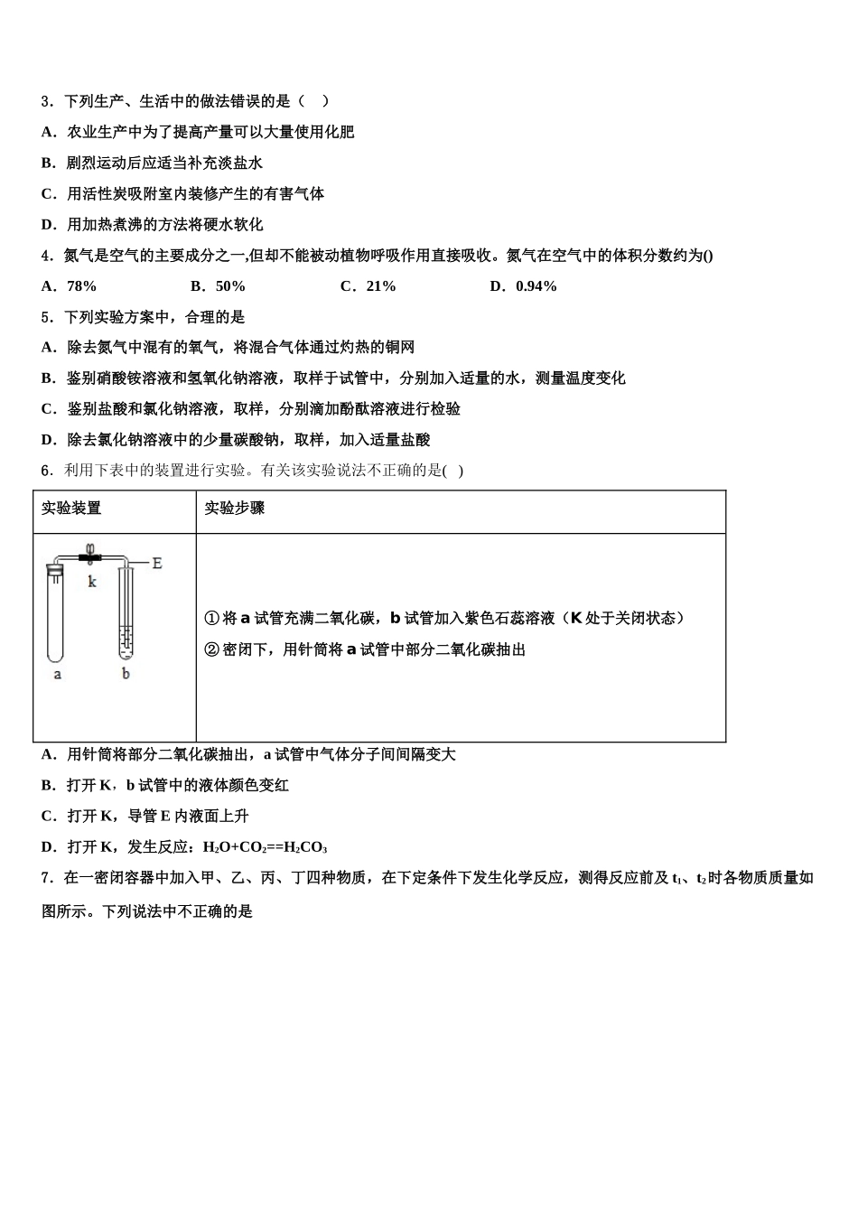 内蒙古赤峰市联盟校会重点达标名校中考化学押题试卷含解析_第2页
