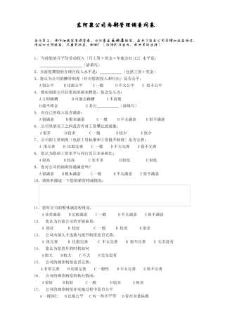 内部调查问卷