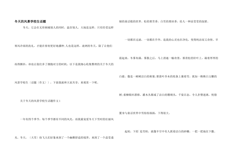 冬天的风景小学生话题_第1页