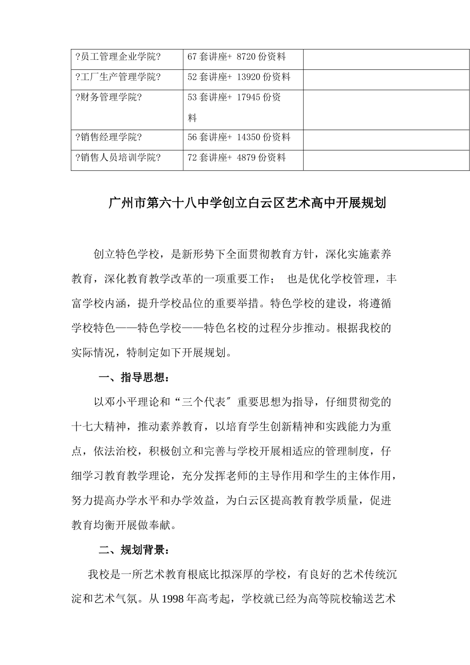 创建白云区艺术高中发展规划_第3页