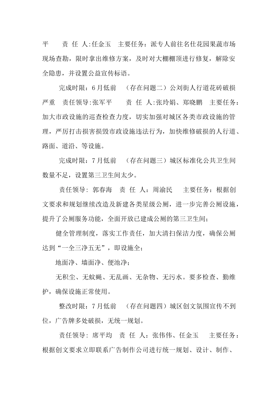 创文工作突出问题整改实施方案_第2页