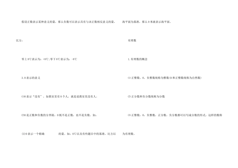 初一上册数学知识点总结人教版2025_第2页
