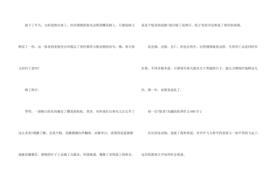 初一以《惊喜》为题的优秀600字_第2页