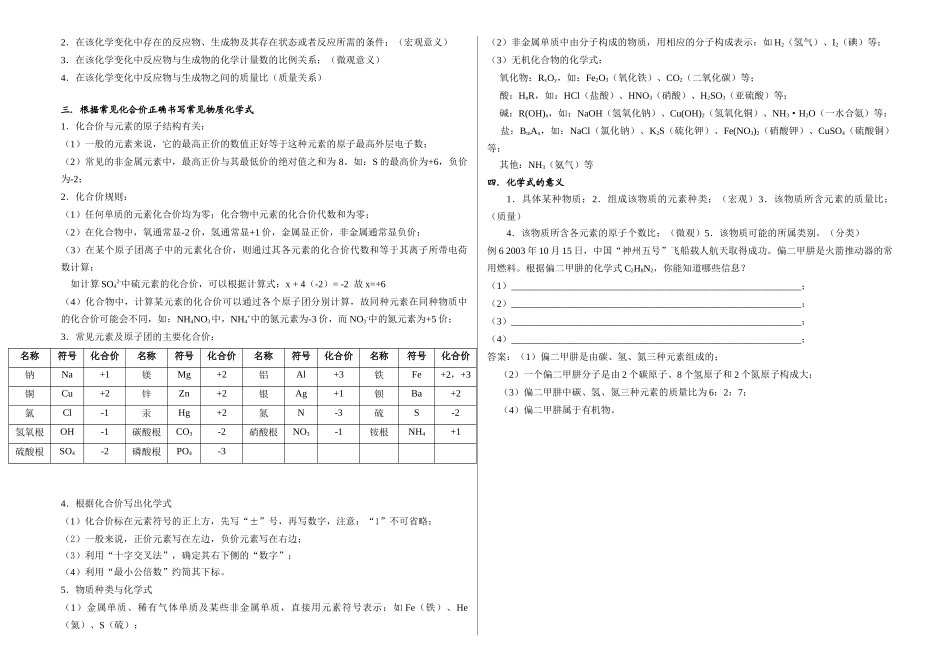 初三化学基本概念和基本理论_第2页