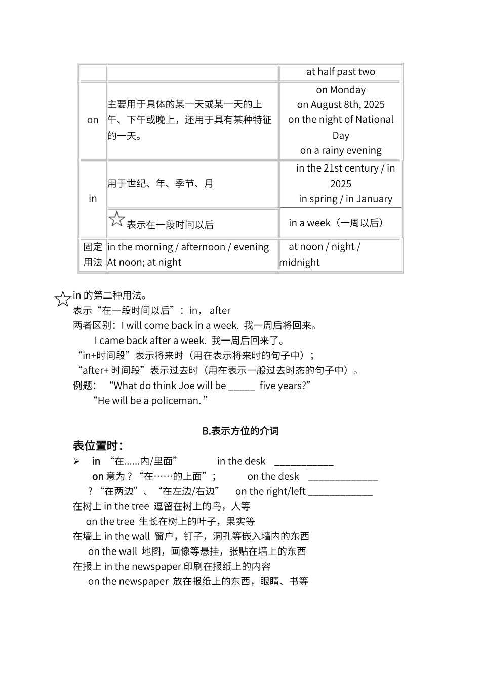 初中介词讲解_第2页