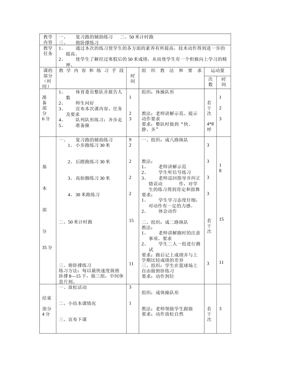 初中体育与保健课教案_第3页