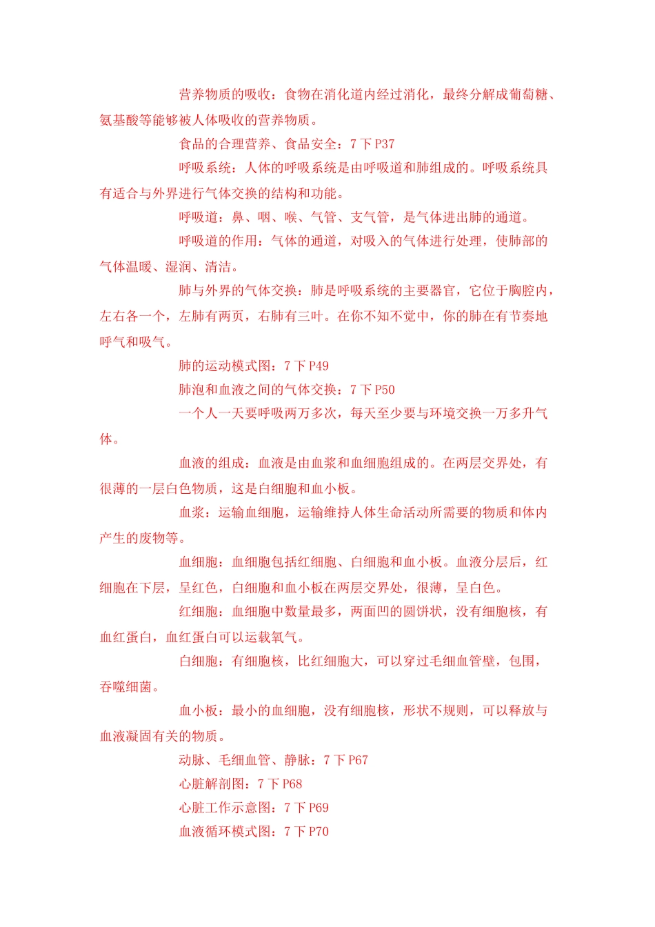 初中初一七年级生物下册复习教学知识点归纳总结-期末测试试题习题大全_第2页