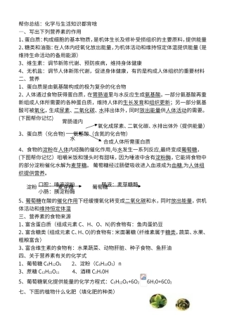 初中化学——化学与生活