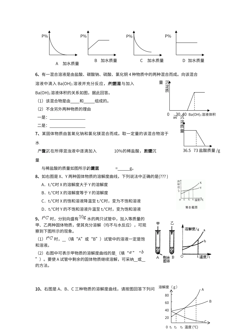 初中化学图像问题_第2页