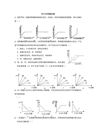 初中化学图像问题