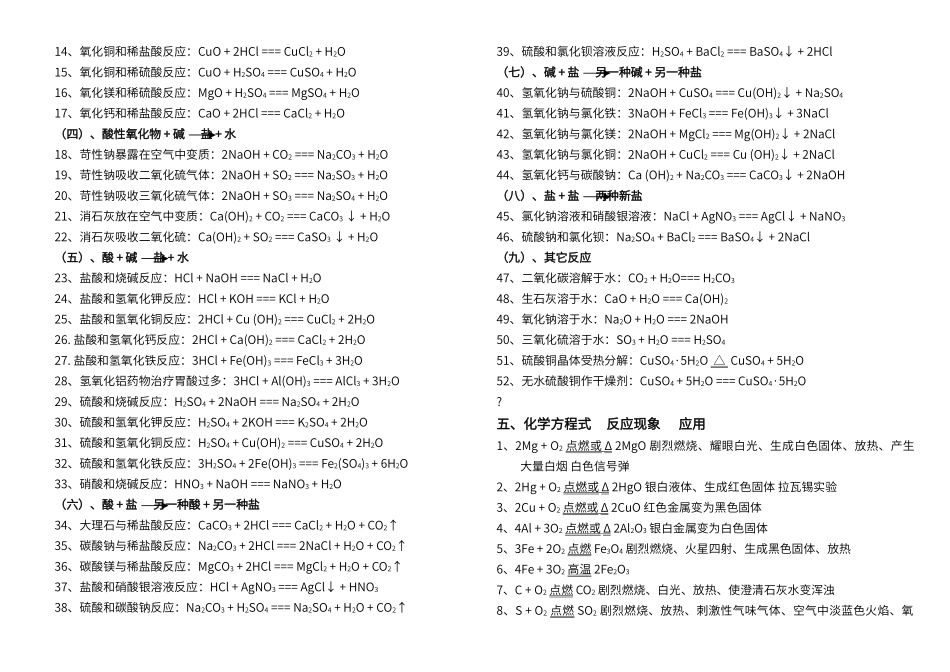 初中化学方程式汇总_第3页