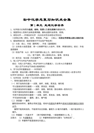初中化学知识点