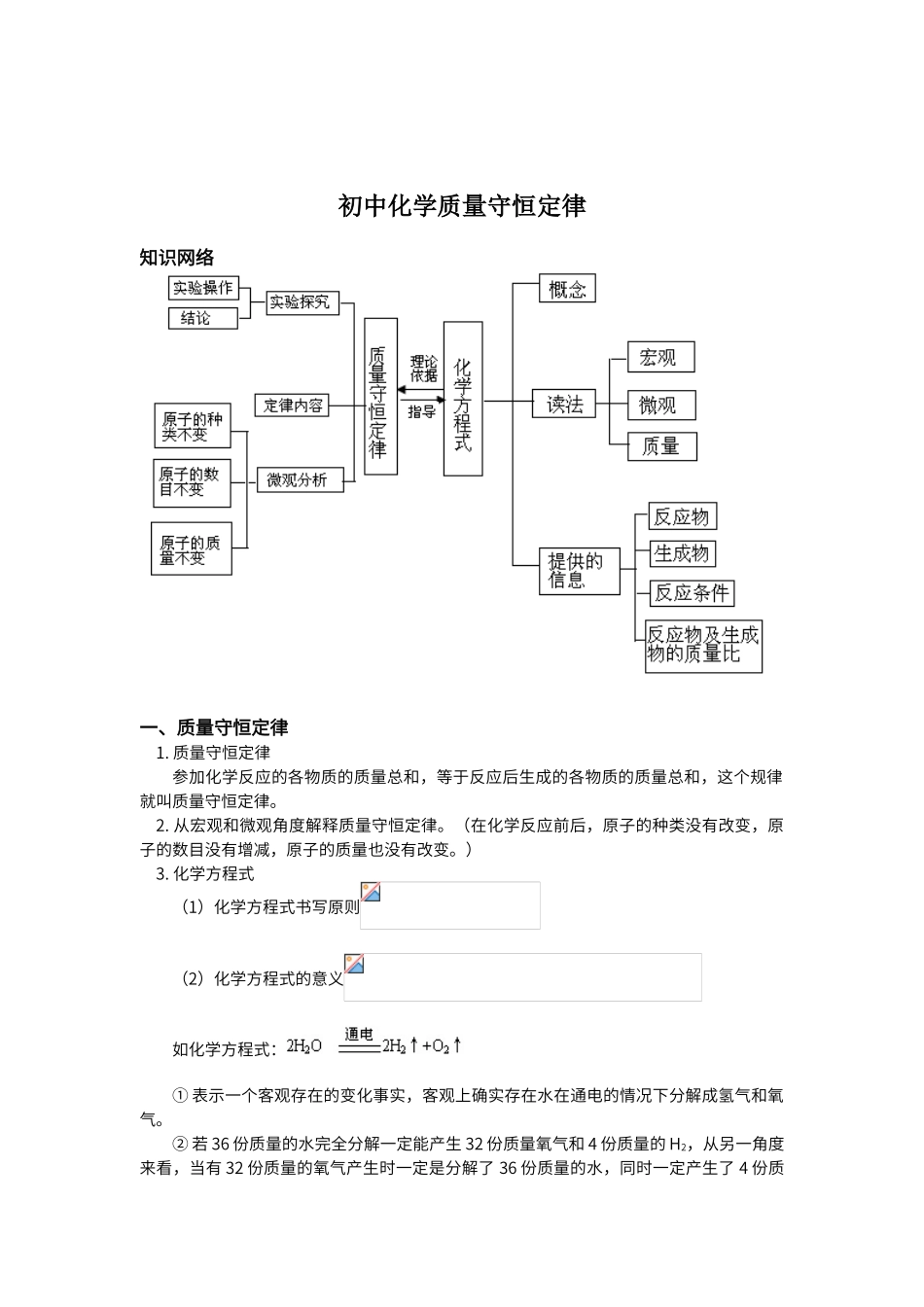 初中化学质量守恒定律及应用_第1页