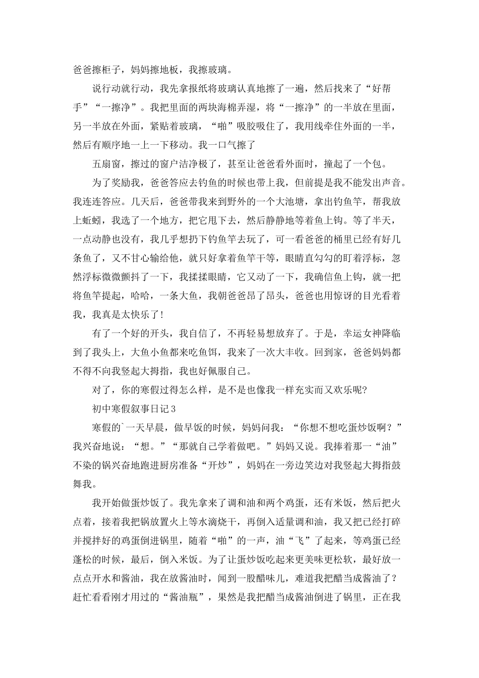初中寒假叙事日记_第2页