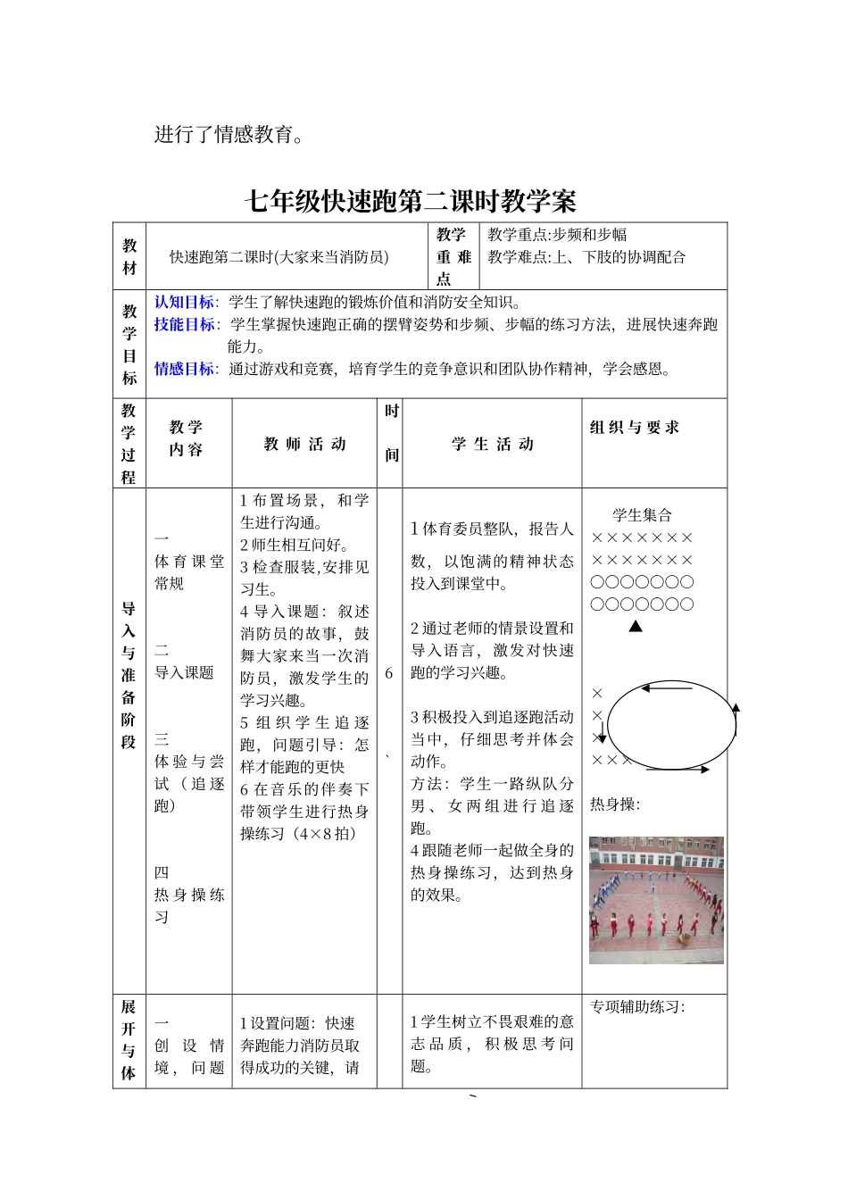 初中快速跑教学设计_第3页