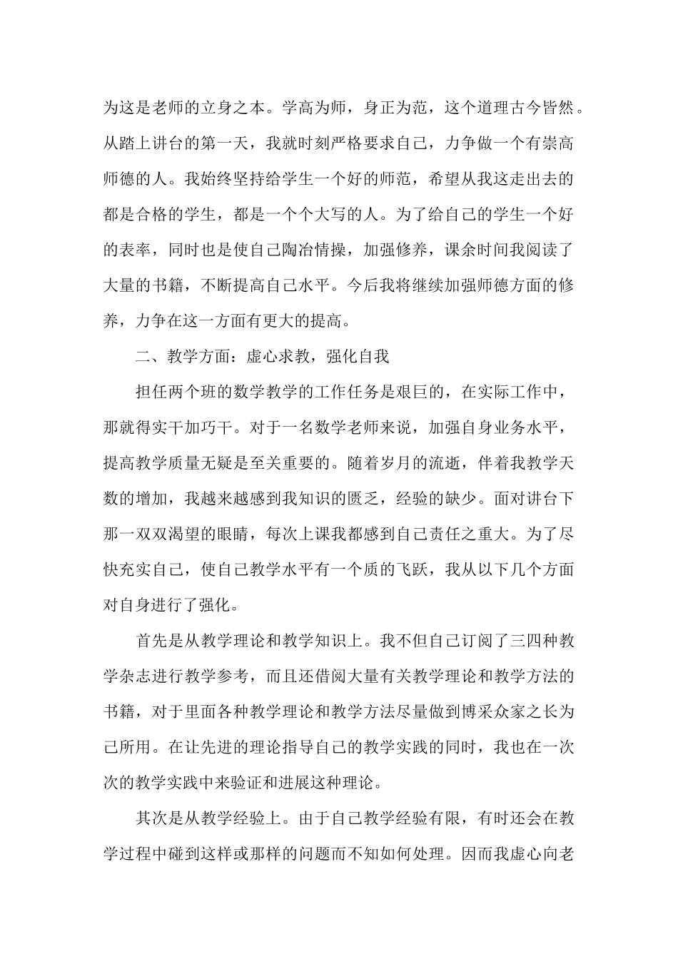 初中数学教师履职总结_第2页