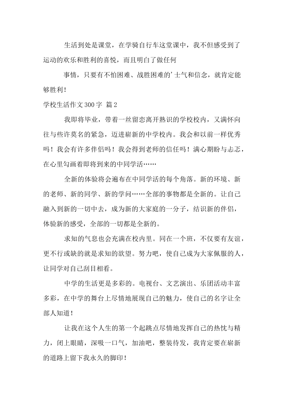 初中生活300字四篇_第2页