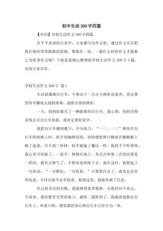 初中生活300字四篇