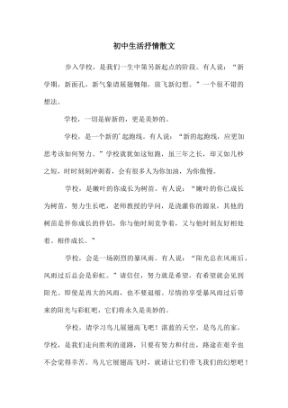 初中生活抒情散文