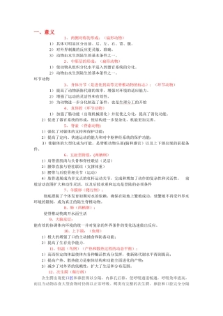 动物学期末复习资料