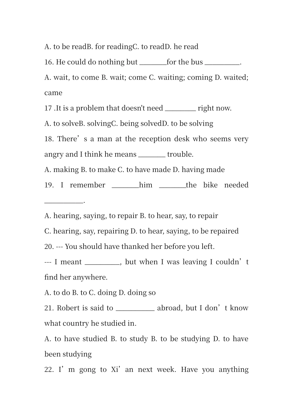 动词不定式专项练习题_第3页