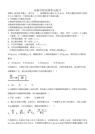 动量守恒定律-单元练习