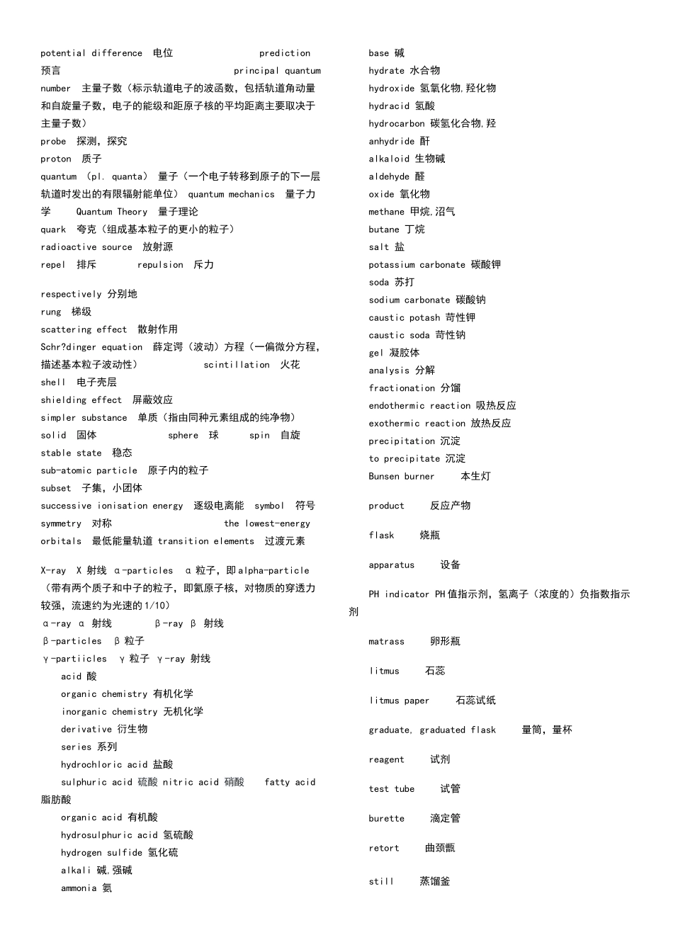 化学高中单词中英对照_第2页