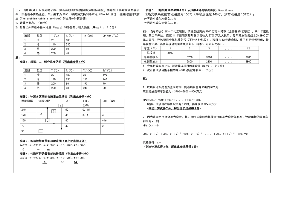 化工设计期末考试试卷答案_第2页