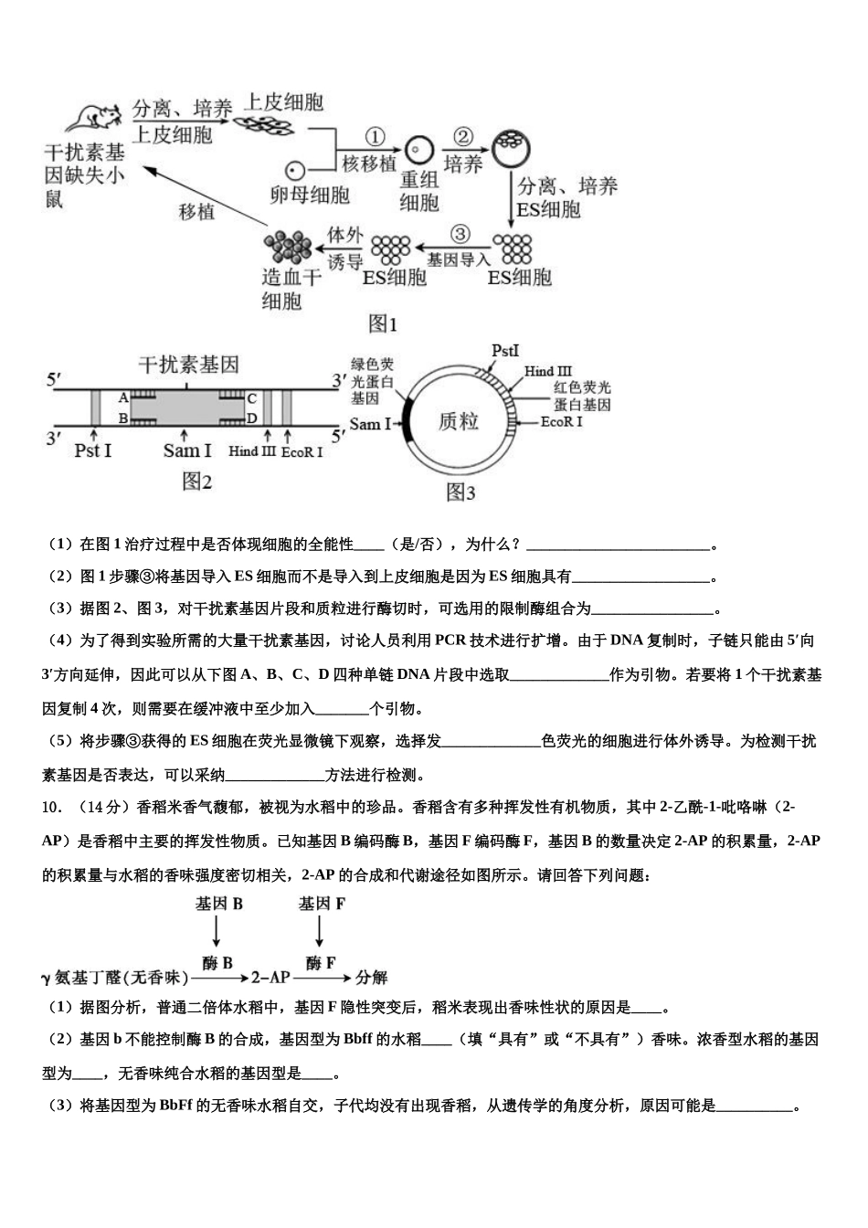 北京临川学校高三考前热身生物试卷含解析_第3页
