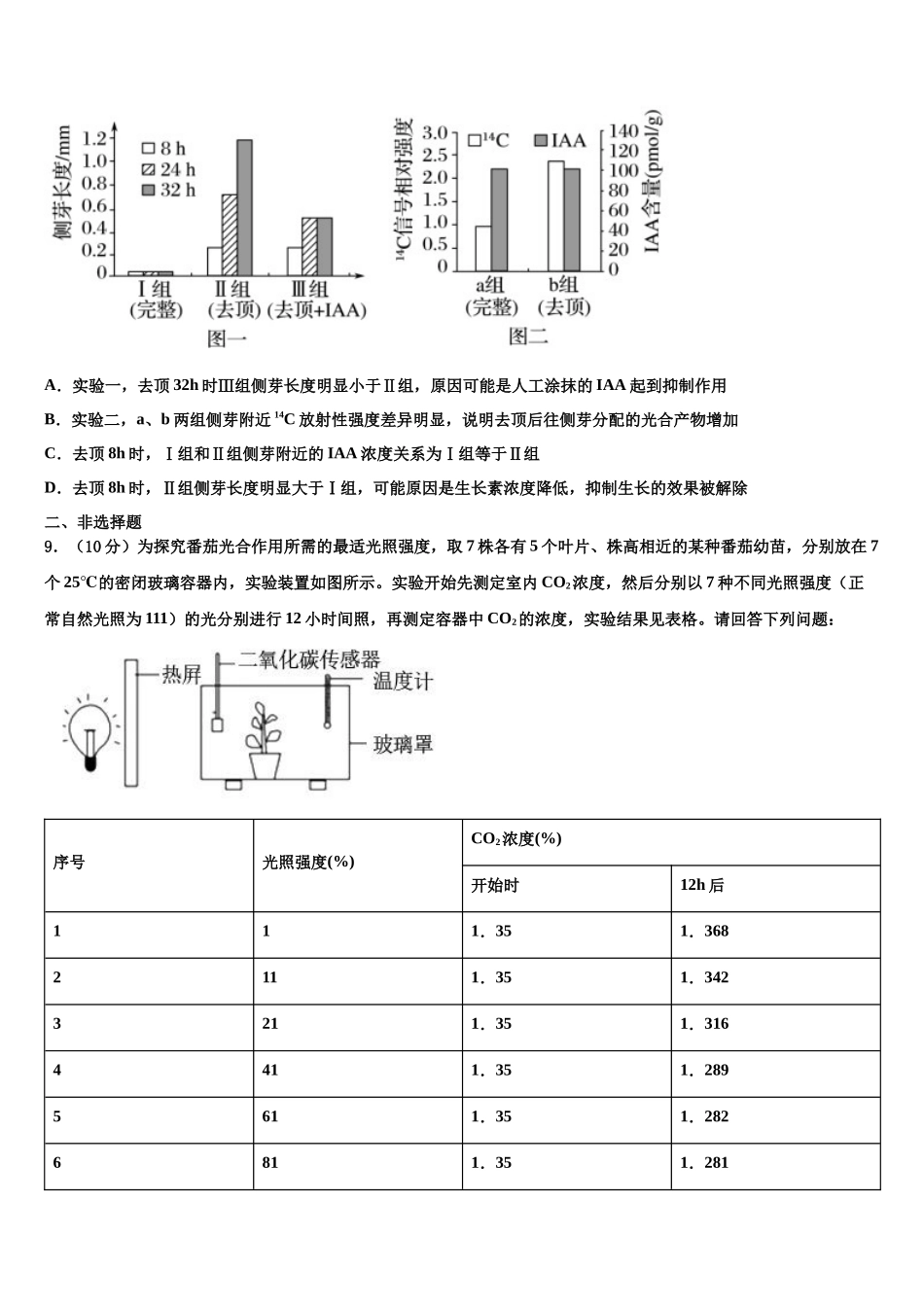北京市十一所学校高三第二次调研生物试卷含解析_第3页