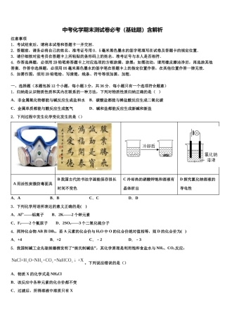 北京市教育院附中重点达标名校中考化学最后冲刺浓缩精华卷含解析