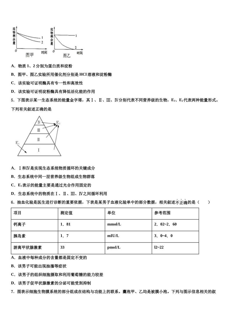北京市第八十中学高三最后一模生物试题含解析_第2页
