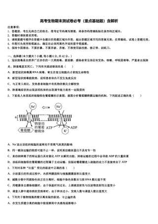 北京市育英学校高三第一次模拟考试生物试卷含解析