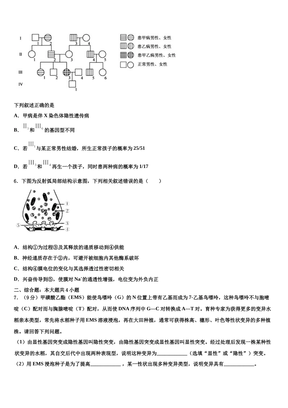北京市西城区北京四中高三考前热身生物试卷含解析_第2页