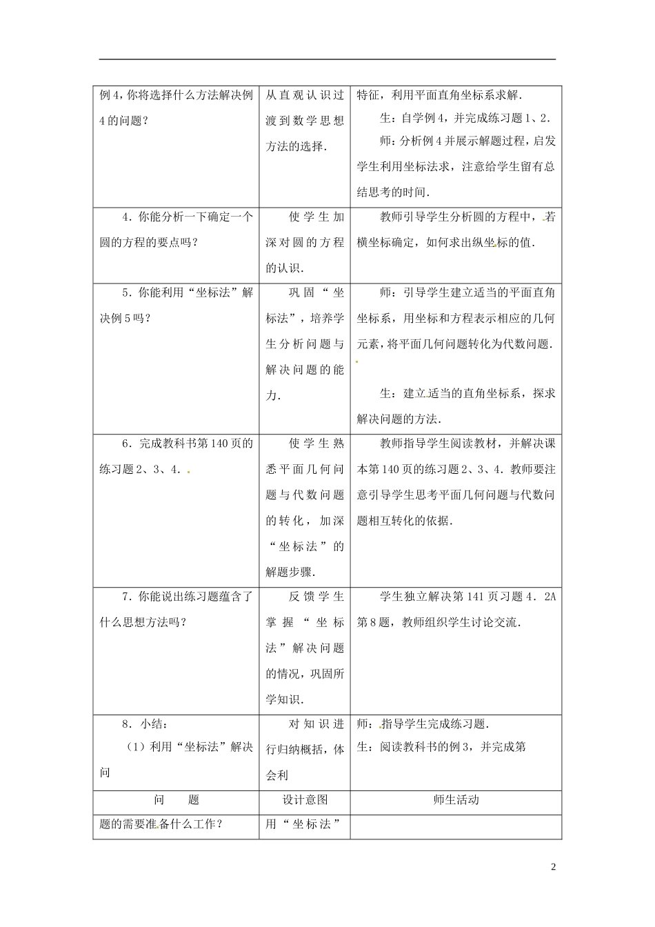 黑龙江省大庆外国语学校高中数学《4.2.3直线与圆的方程的应用》教案 新人教A版必修2_第2页