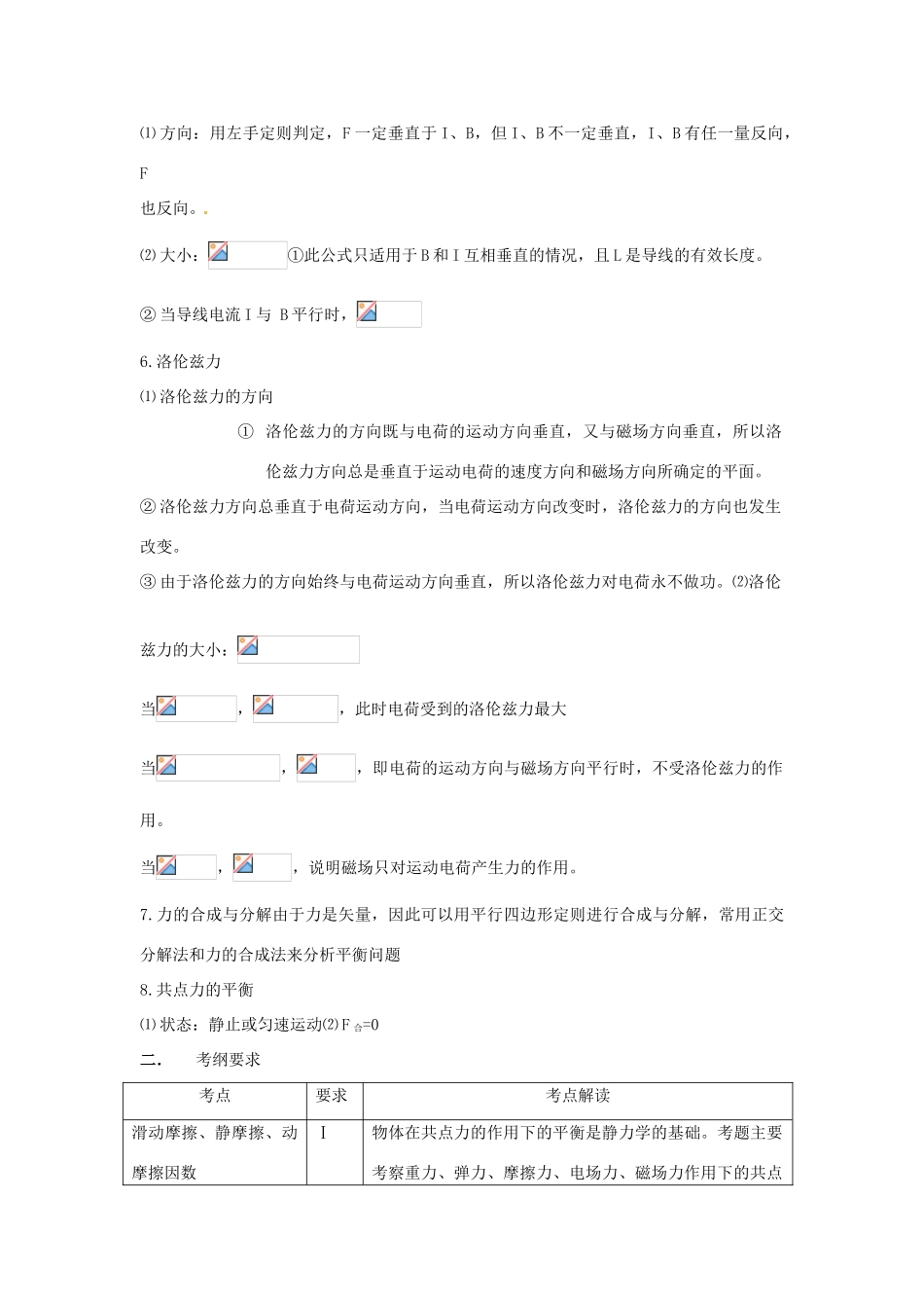 黑龙江省哈尔滨市第一零九中学2013届高考物理二轮冲刺 专题一力与物体的平衡复习教案_第2页