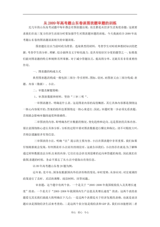 从2009年高三政治高考题谈图表题审题的训练教案（山东卷）