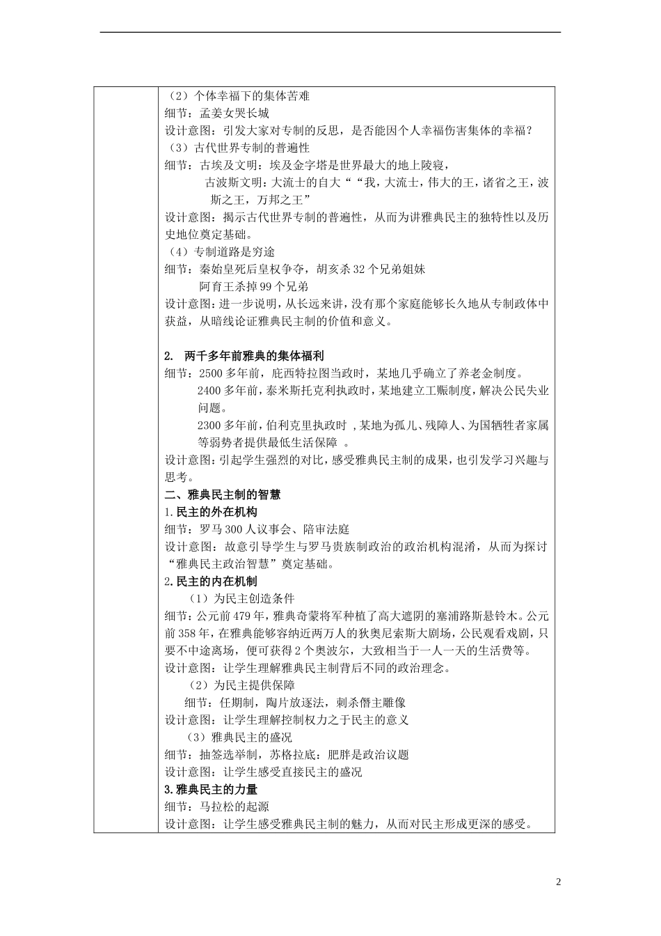 东莞市2014年高中历史 雅典民主制教学设计_第2页