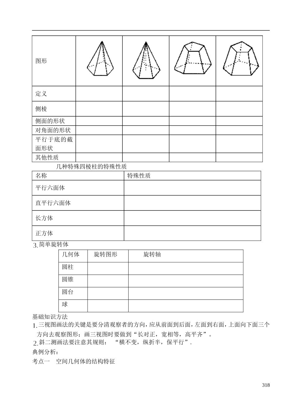 陕西省西安市昆仑中学2014届高考数学一轮复习讲义 第44课时 简单几何体、直观图和三视图 理_第2页