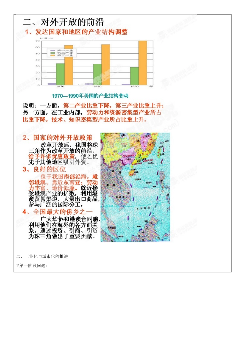 北京市大兴区魏善庄中学高中地理 第四章 第二节 区域工业化与城市化导学案 新人教版必修3_第2页